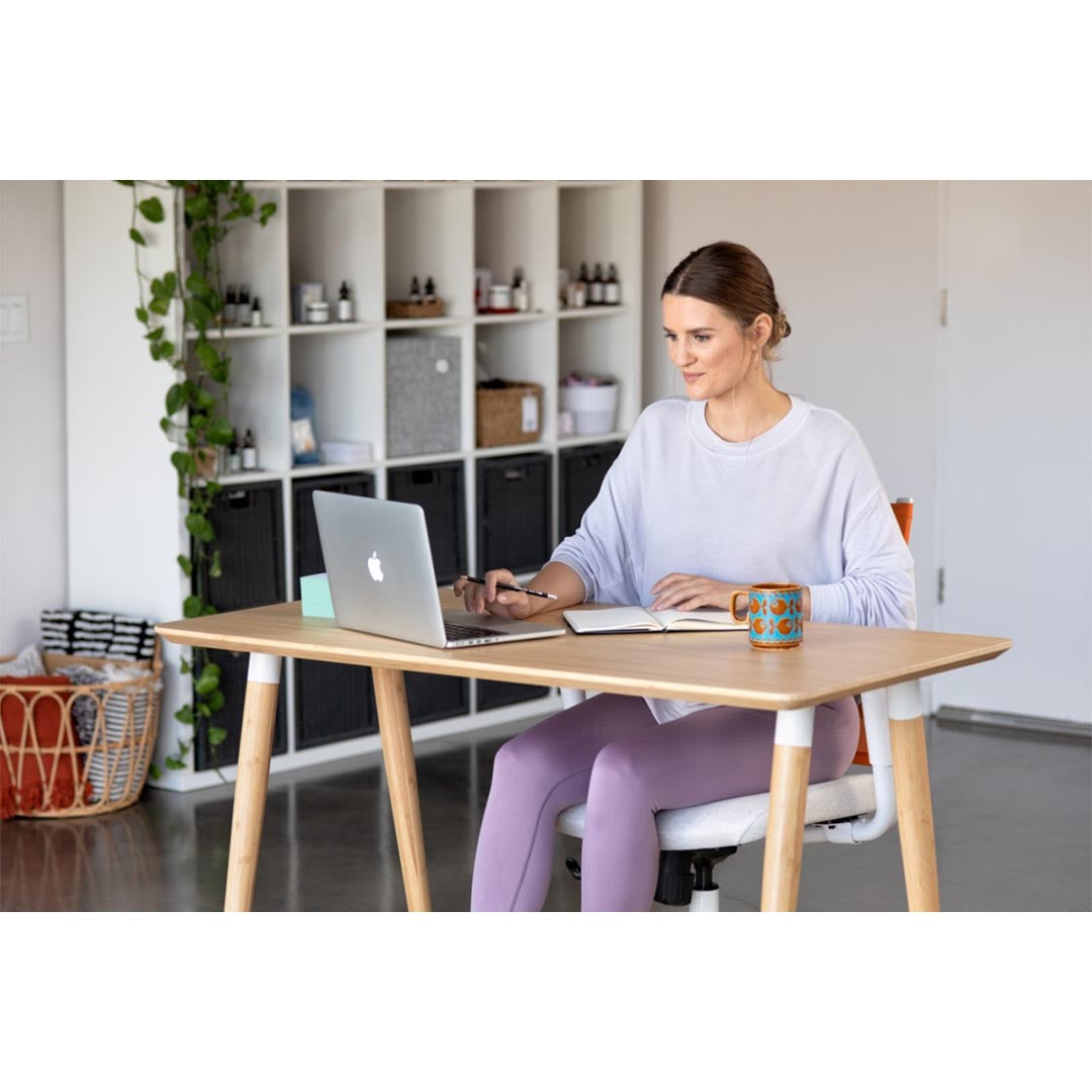 Reya Office Desk with Tapered Bamboo Legs. Kansas City office furniture.