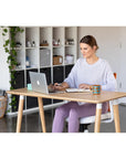 Reya Office Desk with Tapered Bamboo Legs. Kansas City office furniture.