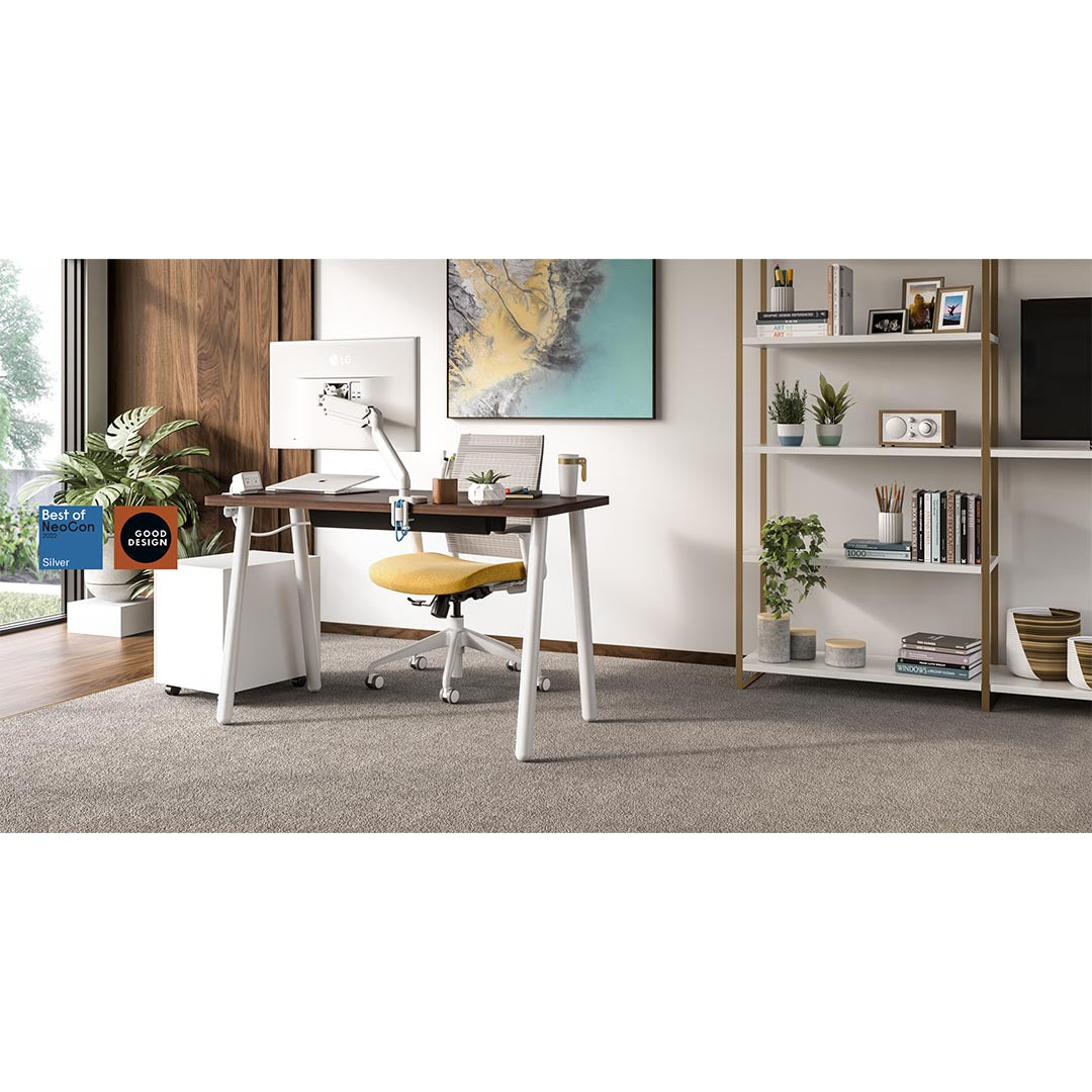 Reya Office Desk with Angled Metal Legs. Kansas City Office Furniture.