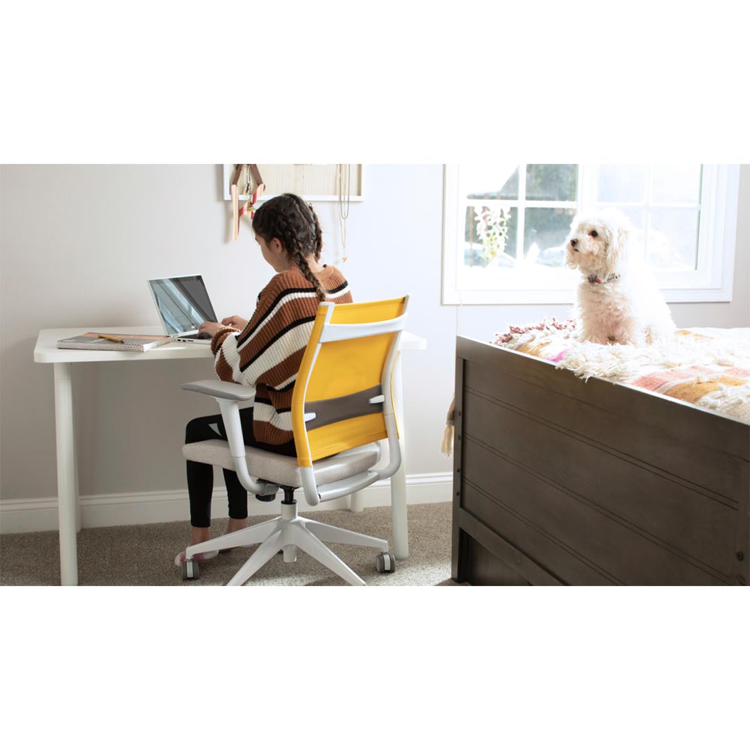 Reya Office Desk with Angled Metal Legs. Kansas City Office Furniture.