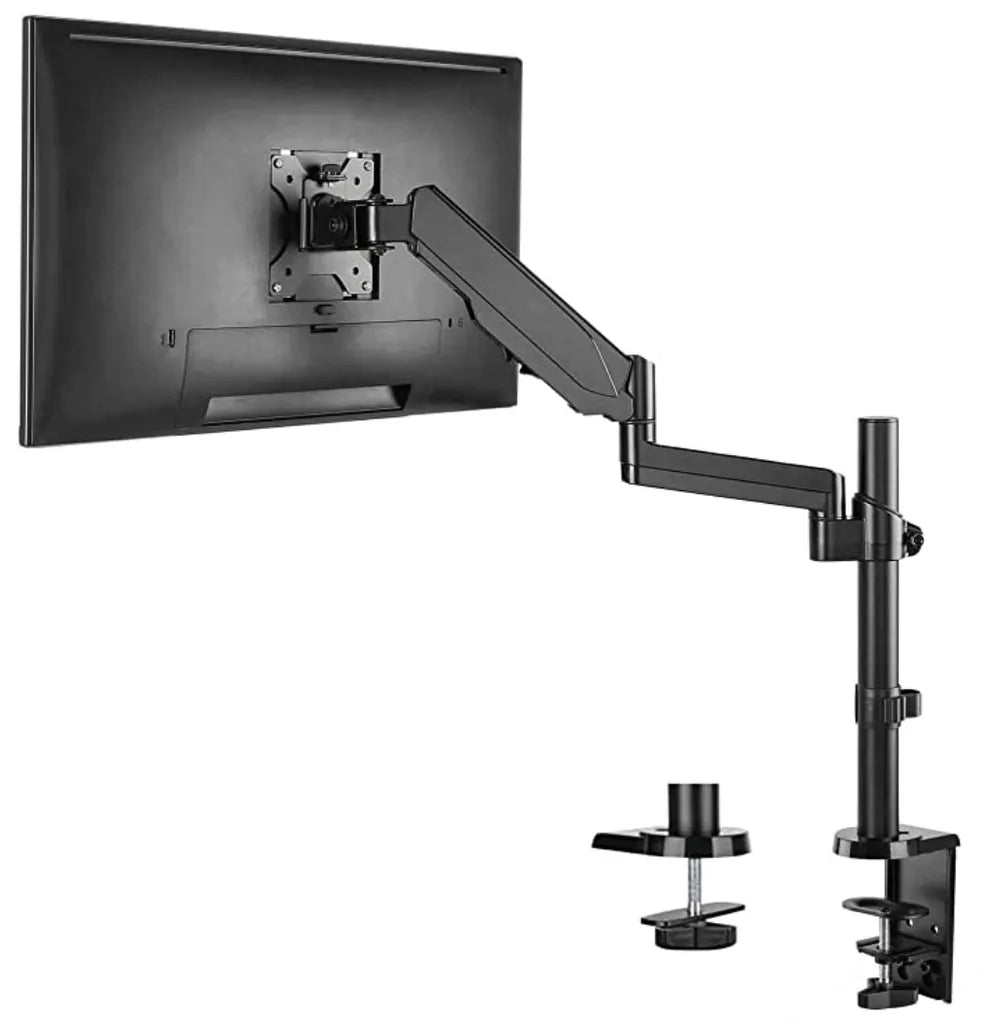 Black Clamp-On Pneumatic Monitor Arm - Kansas City Office Furniture