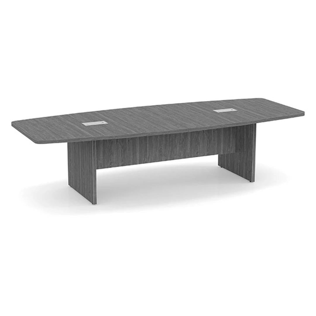 Storlie Boat-Shaped Conference Table with Slab Base. Kansas City Office furniture.