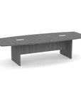 Storlie Boat-Shaped Conference Table with Slab Base. Kansas City Office furniture.