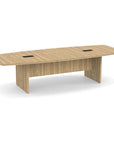 Storlie Boat-Shaped Conference Table with Slab Base. Kansas City Office furniture.