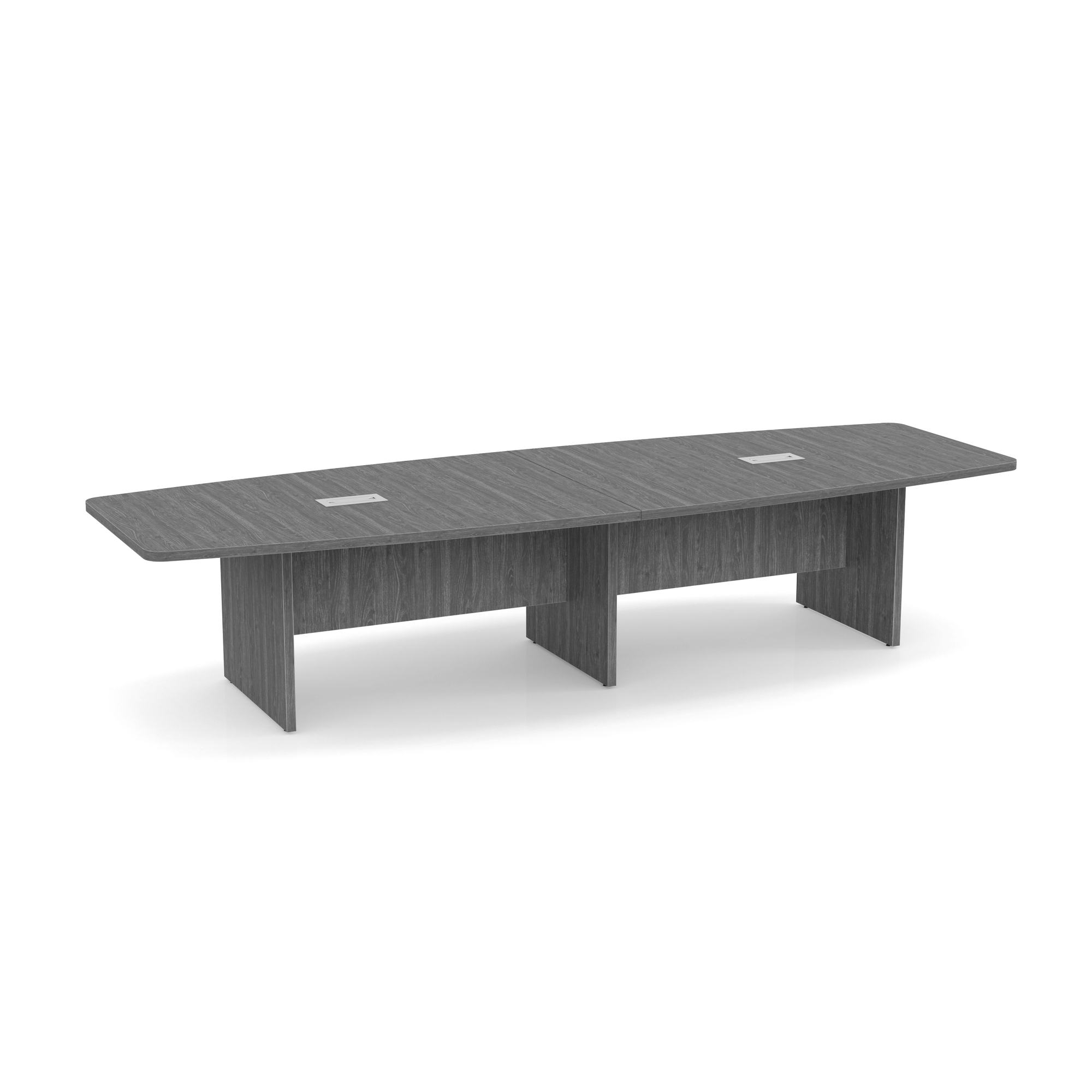 Boat Shaped Conference Table with Slab Base - Kansas City Office Furniture