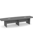 Boat Shaped Conference Table with Slab Base - Kansas City Office Furniture