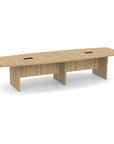 Storlie Boat-Shaped Conference Table with Slab Base. Kansas City Office furniture.