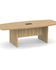 Storlie Boat-Shaped Conference Table with Slab Base. Kansas City Office furniture.