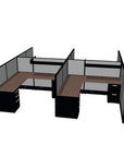 4 Person DFT 6ft x 6ft Cubicle Desk - 50"H - Kansas City Office Furniture