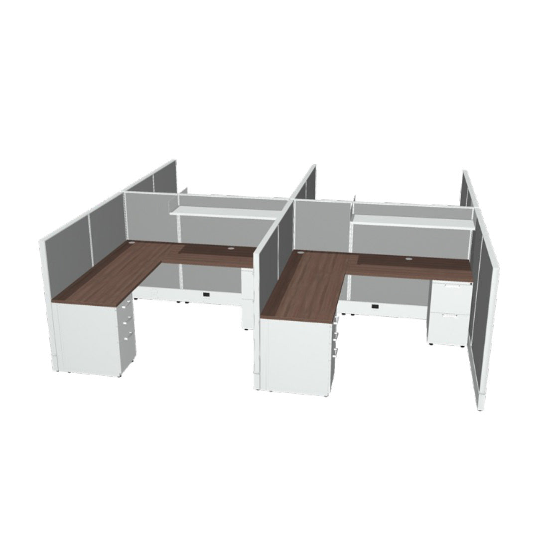 4 Person DFT 6ft x 6ft Cubicle Desk - 50&quot;H - Kansas City Office Furniture