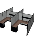 4 Person DFT 6ft x 6ft Cubicle Desk - 66"H - Kansas City Office Furniture