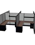 4 Person DFT 6ft x 6ft Cubicle Desk - 66"H - Kansas City Office Furniture