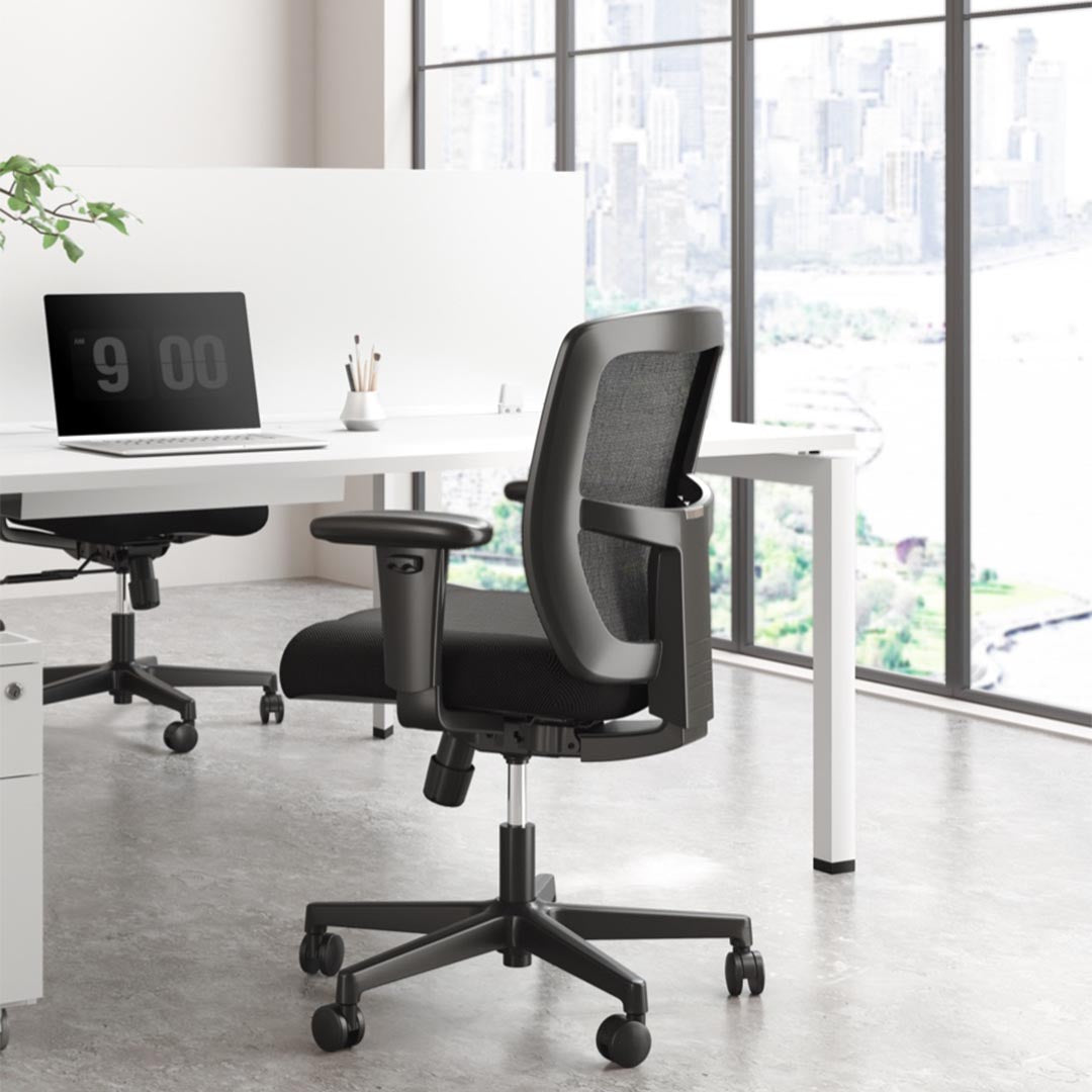 Zone Too Desk Ergonomic Black Mesh Mid Back Task Chair, Kansas City Office Furniture