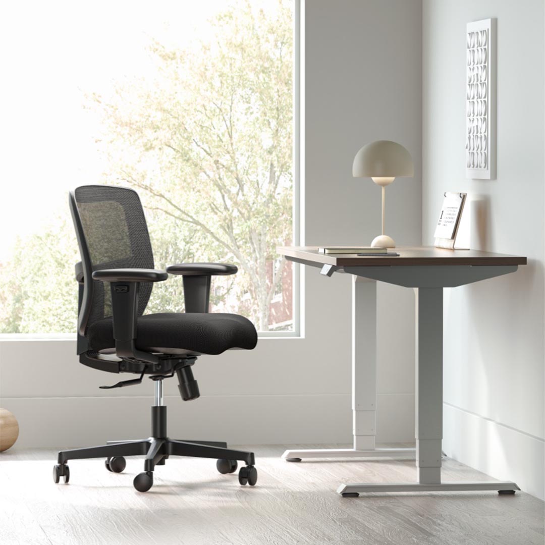 Zone Too Desk Ergonomic Black Mesh Mid Back Task Chair, Kansas City Office Furniture